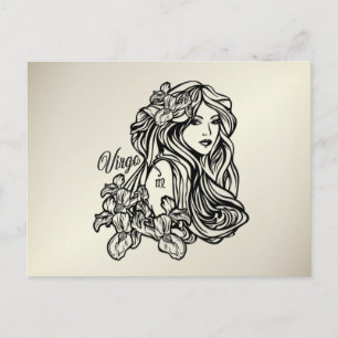 Jungfrau Die Jungfrau Sternzeichen Golden Postkarte