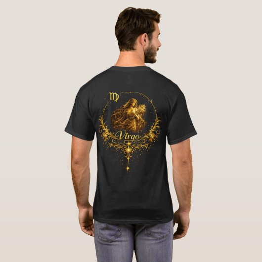 Jungfrau Einzigartiges Sternzeichen T-Shirt (Schwarz voll)