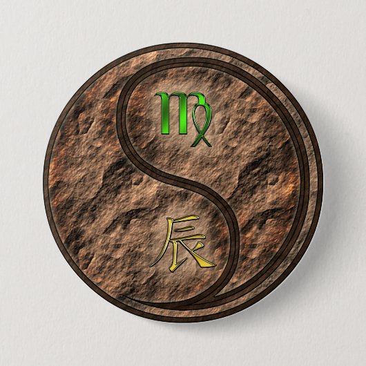 Jungfrau & Erddrache Button (Vorderseite)
