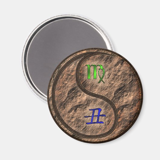 Jungfrau & Erde Ochse Magnet (Vorderseite/Rückseite)