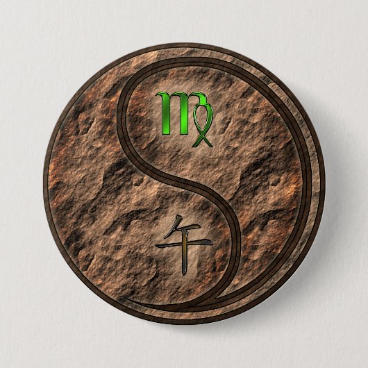 Jungfrau & Erde Pferd Button (Vorderseite)