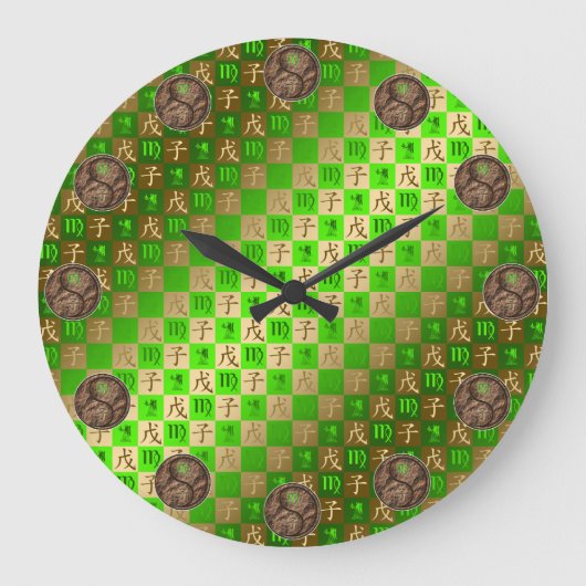 Jungfrau & Erde Ratte Große Wanduhr (Vorderseite)