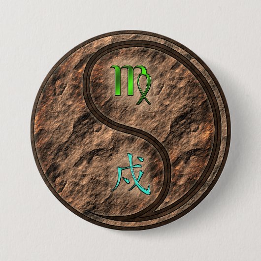 Jungfrau & Erdhund Button (Vorderseite)