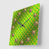 Jungfrau & Feuer-Affe Quadratische Wanduhr (Winkel)