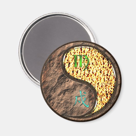 Jungfrau & Feuerhund Magnet (Vorderseite/Rückseite)