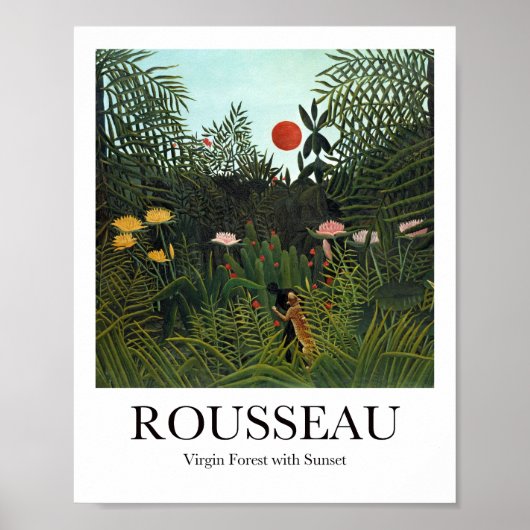 Jungfrau Forest with Sunset by Henri Rousseau Poster (Vorne)