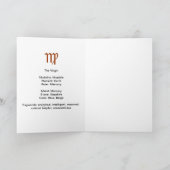 Jungfrau-Geburtstags-Karte Karte (Innenseite)