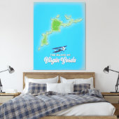 Jungfrau Gorda Map Leinwanddruck (Insitu (Schlafzimmer))