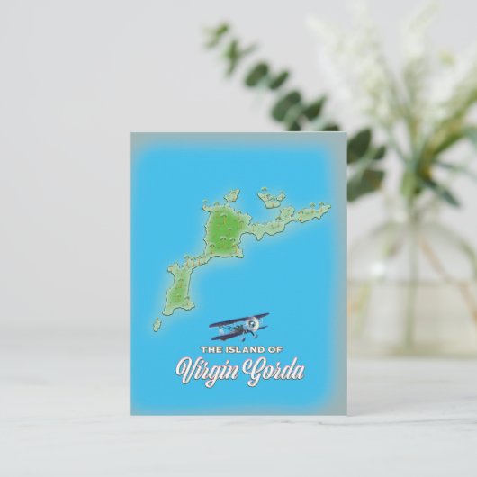 Jungfrau Gorda Map Postkarte (Stehend Vorderseite)