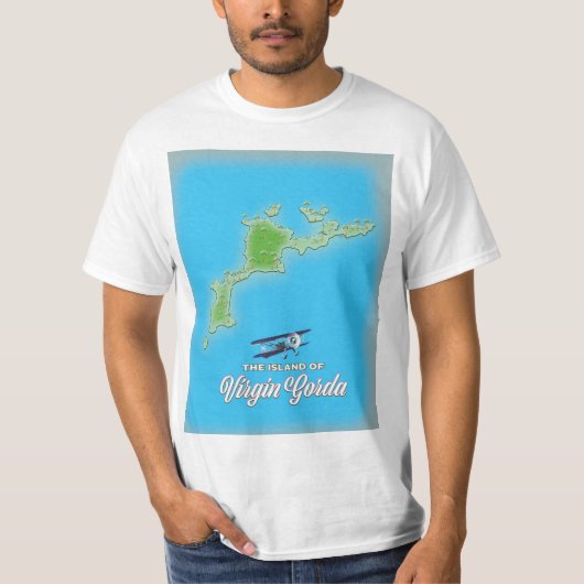 Jungfrau Gorda Map T-Shirt (Vorderseite)