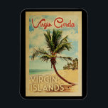 Jungfrau Gorda Palm Tree Wandern Magnet<br><div class="desc">Eine einzigartige Retro Mitte des Jahrhunderts moderne Jungfrau Gorda Jungfrau Islands Kunstdruck in Vintage Reise Poster Stil. Es verfügt über eine geschwungene Palme am Sandstrand mit Ozean unter einem blauen bewölkten Himmel.</div>