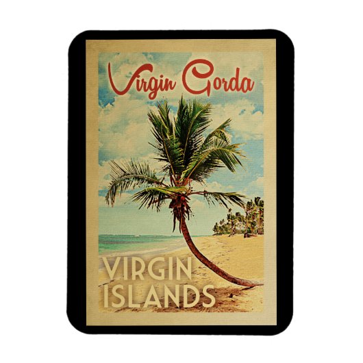 Jungfrau Gorda Palm Tree Wandern Magnet (Vertikal)