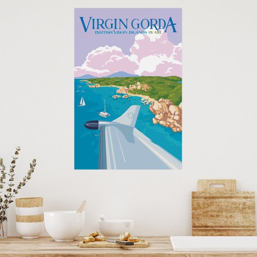 Jungfrau Gorda Poster (rosa) (Küche)