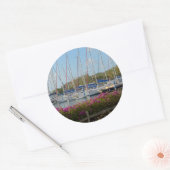 Jungfrau Gorda Yacht Hafen Runder Aufkleber (Umschlag)