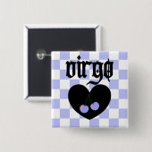 Jungfrau Gothic Ästhetik Schachbrett-Kirsch-Design Button (Vorne & Hinten)