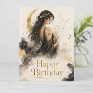 Jungfrau Happy Birthday Aquarell Design