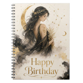 Jungfrau Happy Birthday Aquarell Design Notizblock