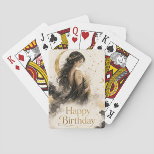 Jungfrau Happy Birthday Aquarell Design Spielkarten