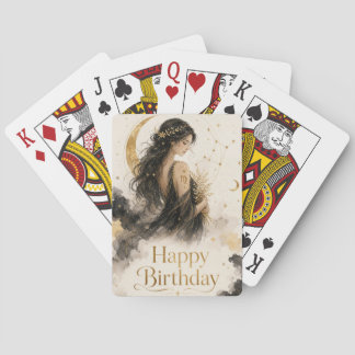 Jungfrau Happy Birthday Aquarell Design Spielkarten