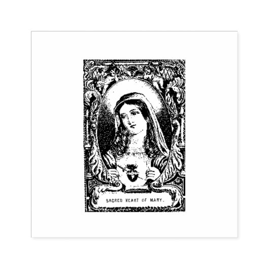 Jungfrau Heiliges Herz Mary Katholische Religiöse Gummistempel (Prägung)
