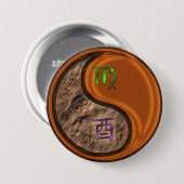 Jungfrau & Holz Hahn Button (Vorne & Hinten)