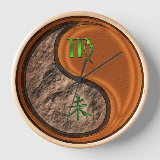 Jungfrau & Holz Ziege Uhr (Vorderseite)
