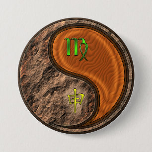 Jungfrau & Holzaffe Button