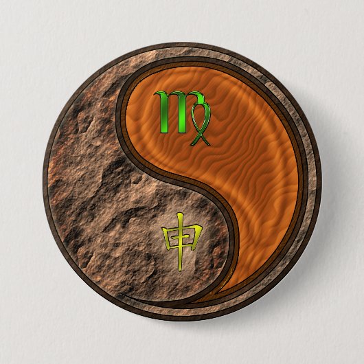 Jungfrau & Holzaffe Button (Vorderseite)