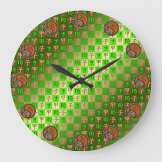 Jungfrau & Holzratte Große Wanduhr