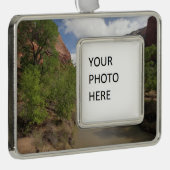 Jungfrau im Frühjahr im Zion-Nationalpark Rahmen-Ornament Silber (Rechts)