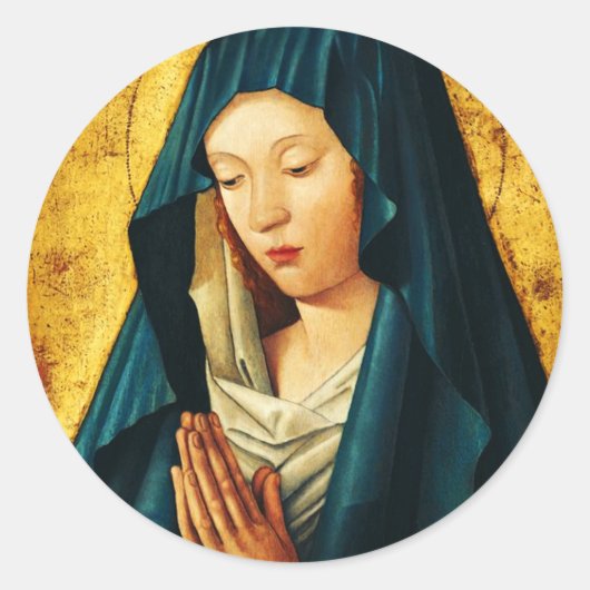 Jungfrau im Gebet von Riga Runder Aufkleber (Vorderseite)