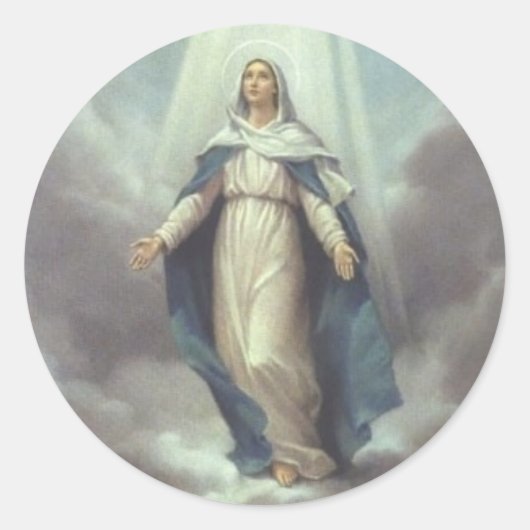 Jungfrau im Himmel Runder Aufkleber (Vorderseite)
