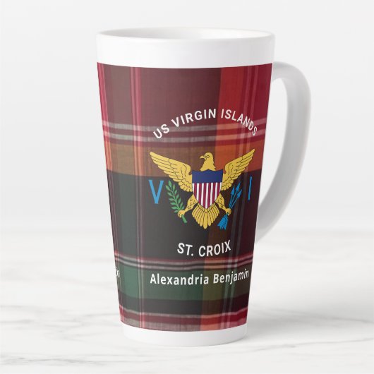 Jungfrau Inseln Flag St. Croix Madras Persönliche Milchtasse (Rechte Ecke)