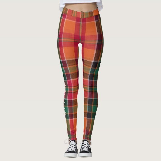 Jungfrau Inseln Flaggenstaat USVI St. Croix Madras Leggings (Vorderseite)