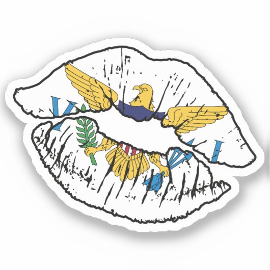 Jungfrau Inseln Jungfrau Islander Lipstick Liebe F Aufkleber (Vorderseite)