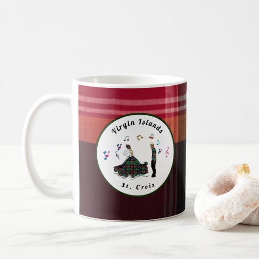 Jungfrau Inseln USVI Madras Kariert St. Croix VI Kaffeetasse (Mit Donut)