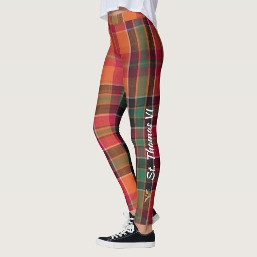 Jungfrau Islands Flag Caribbean USVI St. Thomas Leggings (Links)