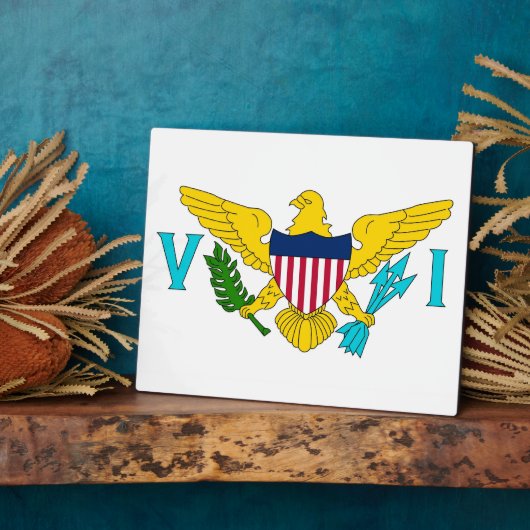 Jungfrau Islands Flag Plaque Fotoplatte (Seite)