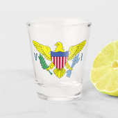 Jungfrau Islands Flag Shotglas Schnapsglas (Vorderseite)