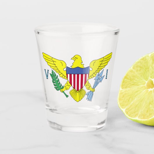 Jungfrau Islands Flag Shotglas Schnapsglas (Vorderseite)