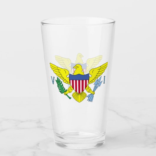 Jungfrau Islands Flaggenglas-Cup Glas (Vorderseite)