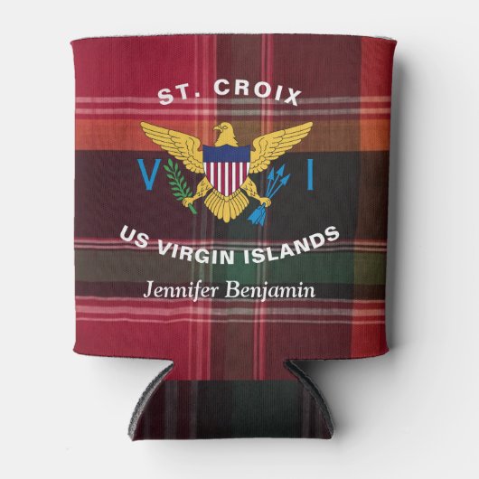 Jungfrau Islands Flags St. Croix USVI Madras Custo Dosenkühler (Vorderseite)