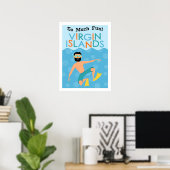 Jungfrau Islands Fun Hipster Reisen Poster (Heimbüro)