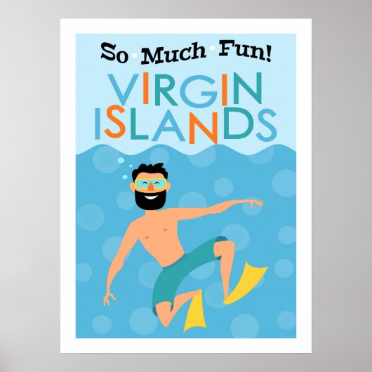 Jungfrau Islands Fun Hipster Reisen Poster (Vorne)