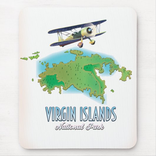 Jungfrau Islands National Park Karte Mousepad (Vorne)