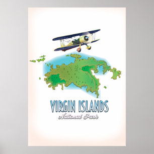 Jungfrau Islands National Park Karte Poster