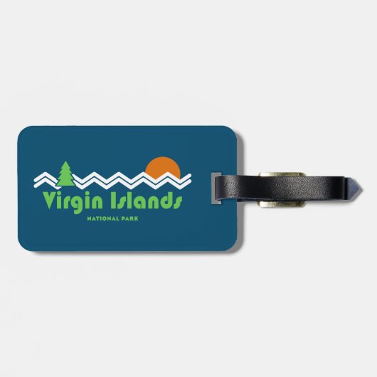 Jungfrau Islands National Park Retro Gepäckanhänger (Rückseite horizontal)