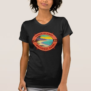 Jungfrau Islands National Park Retro Kompass Emble T-Shirt