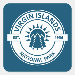 Jungfrau Islands National Park Sun Trees Quadratischer Aufkleber