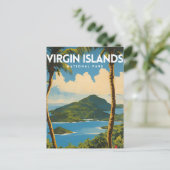 Jungfrau Islands National Park Travel Poster Postkarte (Stehend Vorderseite)